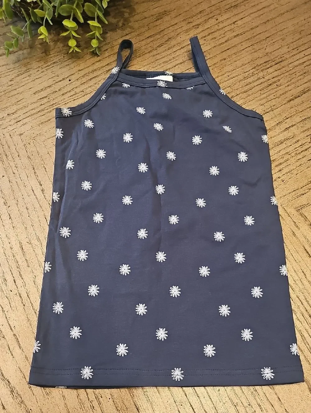 Girls Navy Daisy Tank and Bike Shorts Set Size 6 NWOT